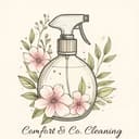 Comfort & Co Cleaning floral bottle mark